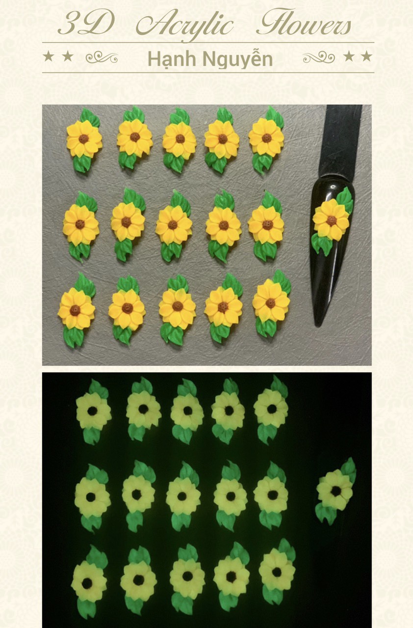 sunflowers 3d nail3